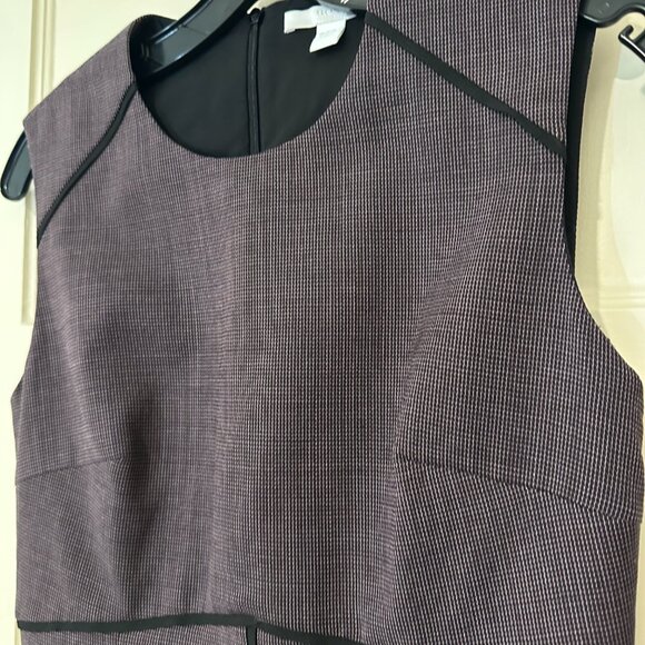 Boss purple plaid suiting dress with black piping - size 2 - Picture 3 of 4